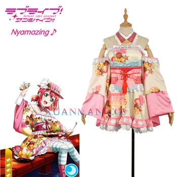 

LoveLive!SunShine!!Aqours Ruby Kurosawa Cosplay Costume Custom Made Career Awakening Girls Dress Sexy on Shoulder Printed Skirt