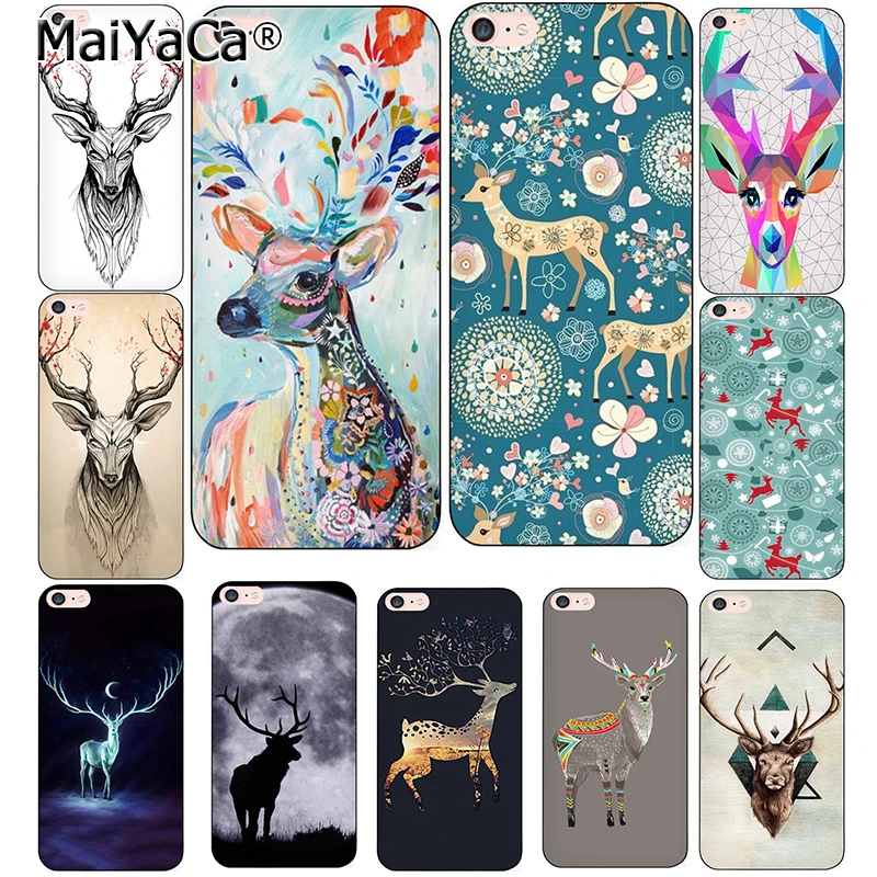 MaiYaCa Lovely Cartoon Animal Phone Case ShellFor iphone 6 6s 7 8 Plus X 5s Case Colorful Deer Painting Cover Phone Cases Coque MaiYaCa Lovely Cartoon Animal Phone Case ShellFor iphone 6 6s 7 8 Plus X 5s Case Colorful Deer Painting Cover Phone Cases Coque