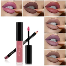 NICEFACE Марка губ Контурный карандаш с водонепроницаемая матовая жидкость комплект помад длительный телесная, бархатная, матовая набор для макияжа губ