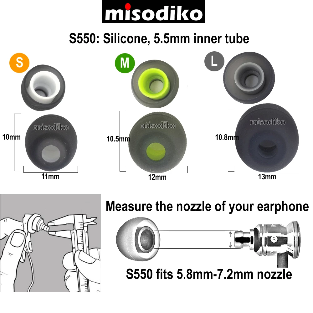 Misodiko S550 силиконовые наконечники для наушников, ушные Типсы для сойка X4 X3 X2, Run, BlueBuds X Свобода/Photive PH-BTE50/LG HBS 760 810 910