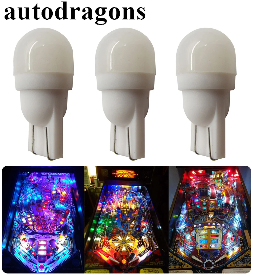 Pinball LED Bulbs Cool White 555 10 pieces