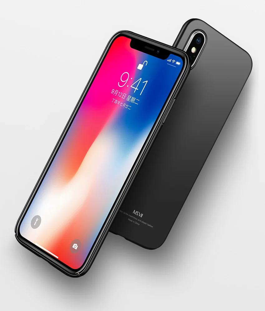 Для iphone X XS XR чехол MSVII Тонкий чехол для Apple iphone XS Max Coque ультра тонкий PC чехол для iphone XR чехол для iphone x