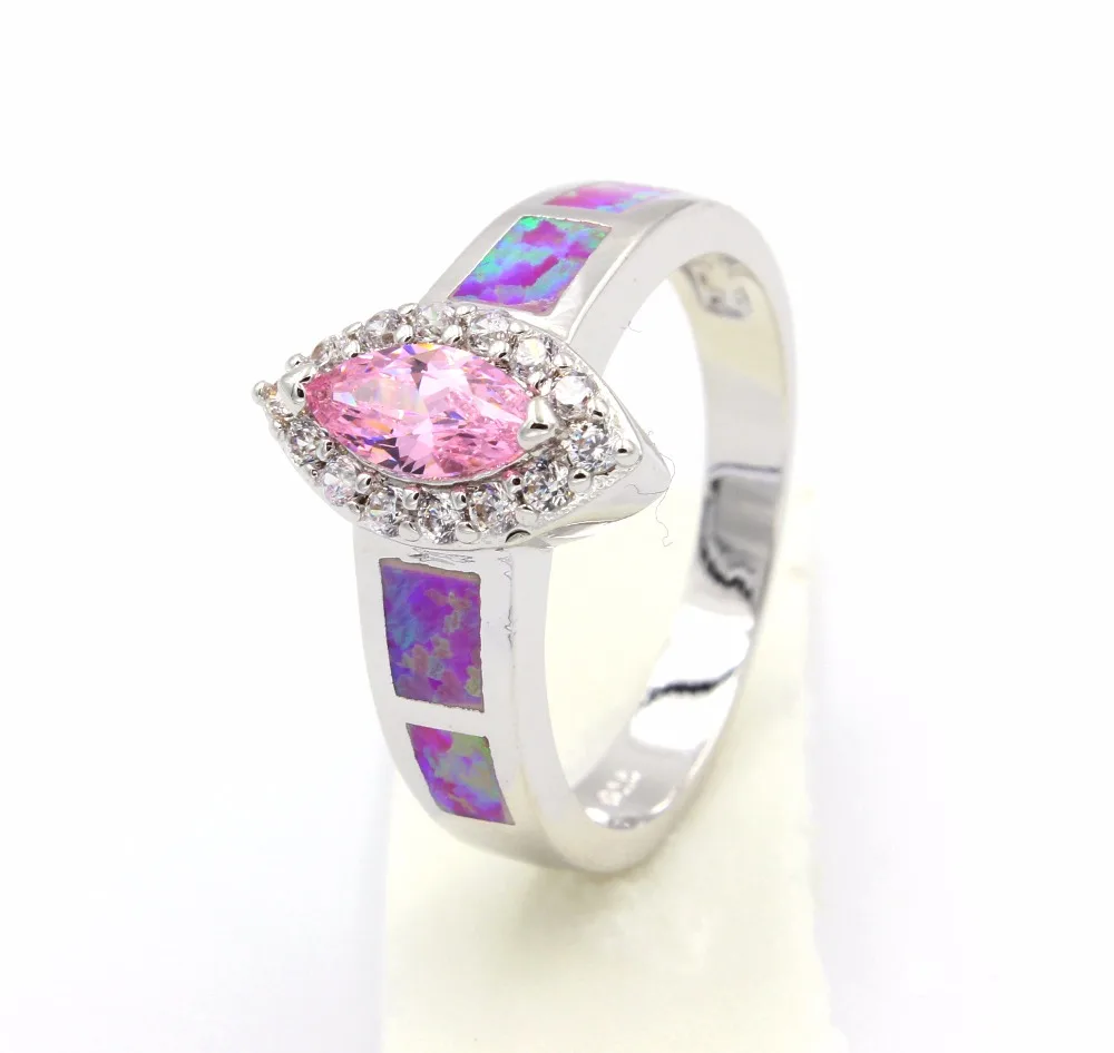 Nice pink fire opal ring jewelry for lady's giftin Rings from Jewelry & Accessories on