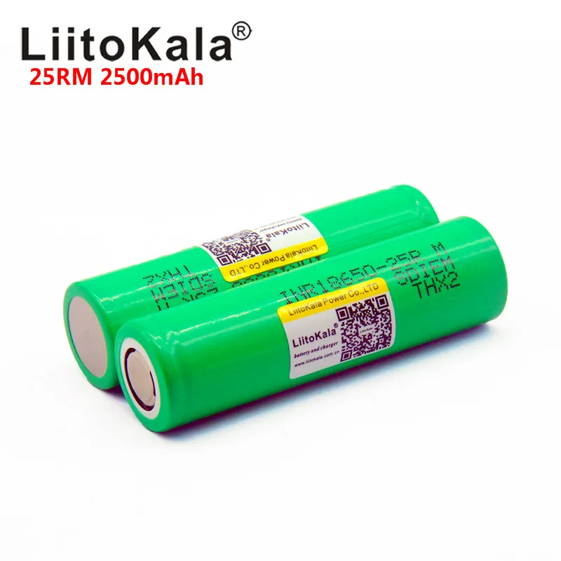 Liitokala 18650 2500mah INR1865025R 20A разрядные литиевые батареи с высокой мощностью