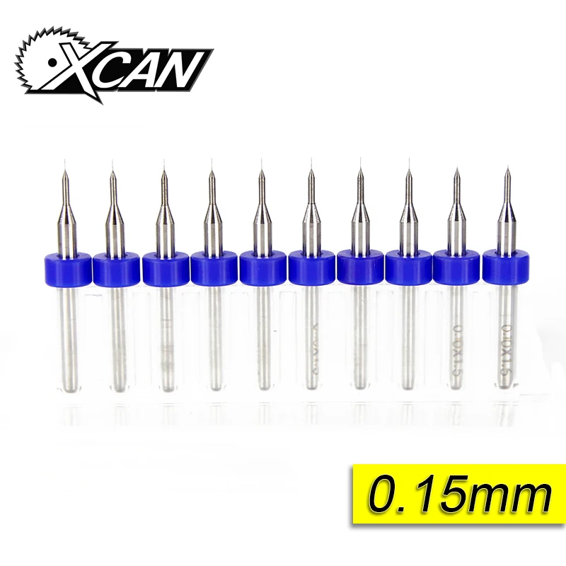 10 Pcs 0.15mm Import Carbide PCB Drill Bits, Print Circuit Board Mini
