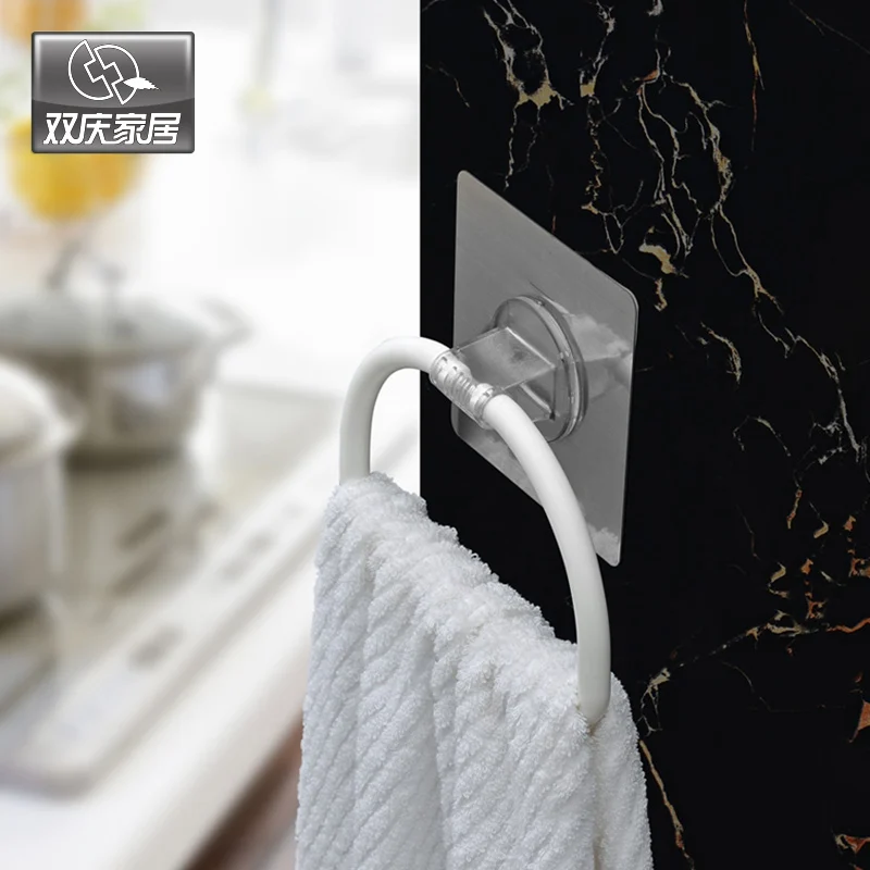 Strong Magic Flexible Sticker Plastic Hand Towel Ring Holder For