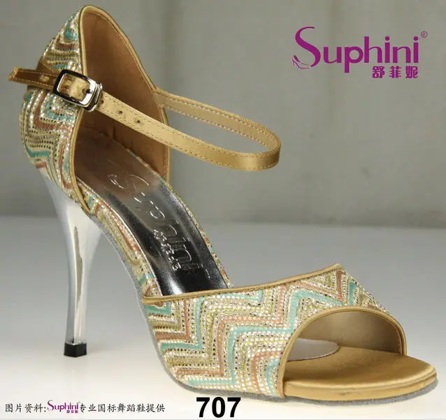Suphini/Обувь для вечеринок; Гарантия качества; Танцевальная обувь на высоком каблуке для танго; женская танцевальная обувь; - Цвет: Tan