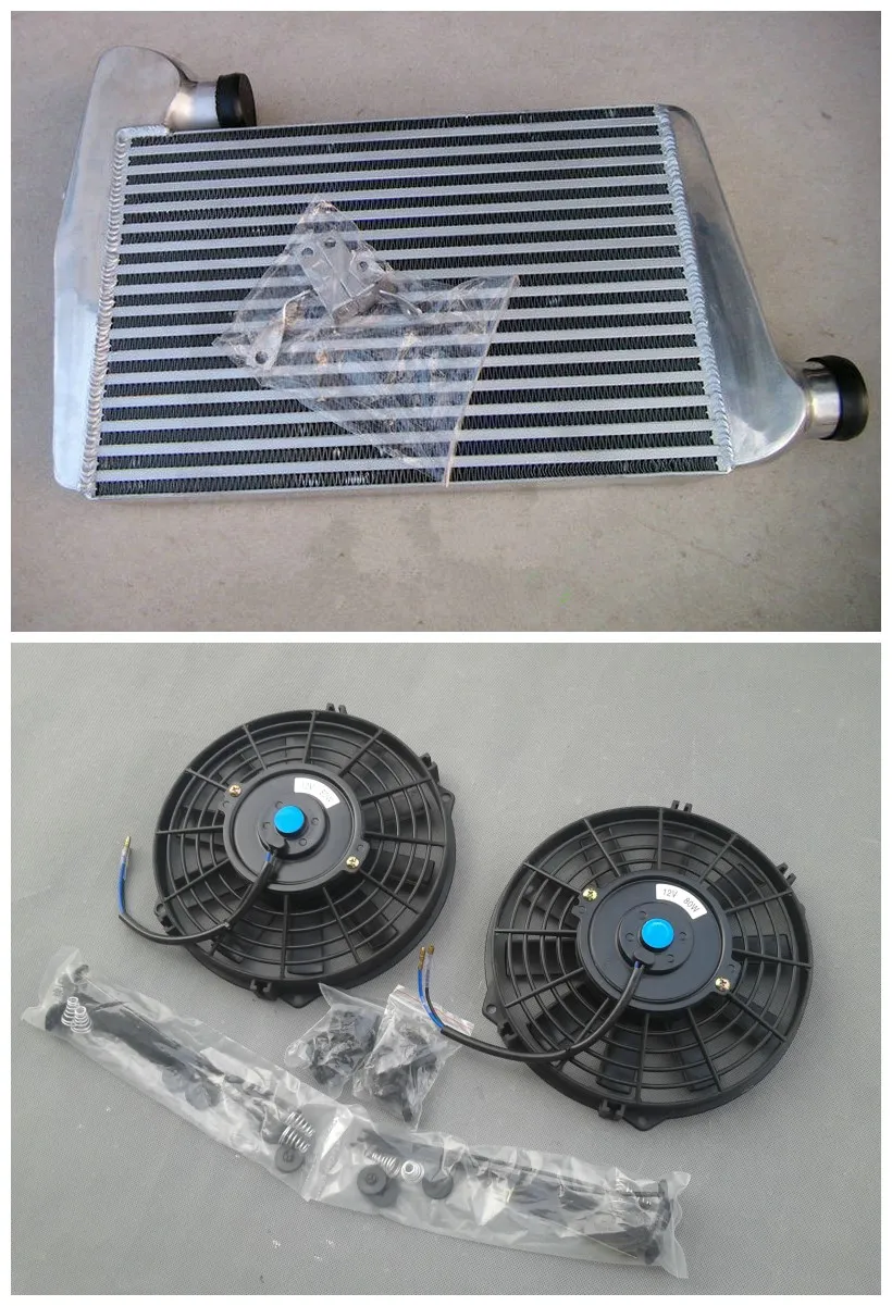 

Universal Aluminum Intercooler For Ford Falcon BA BF F6 Typhoon XR6 Turbo With Mounting Kits brand new+fans