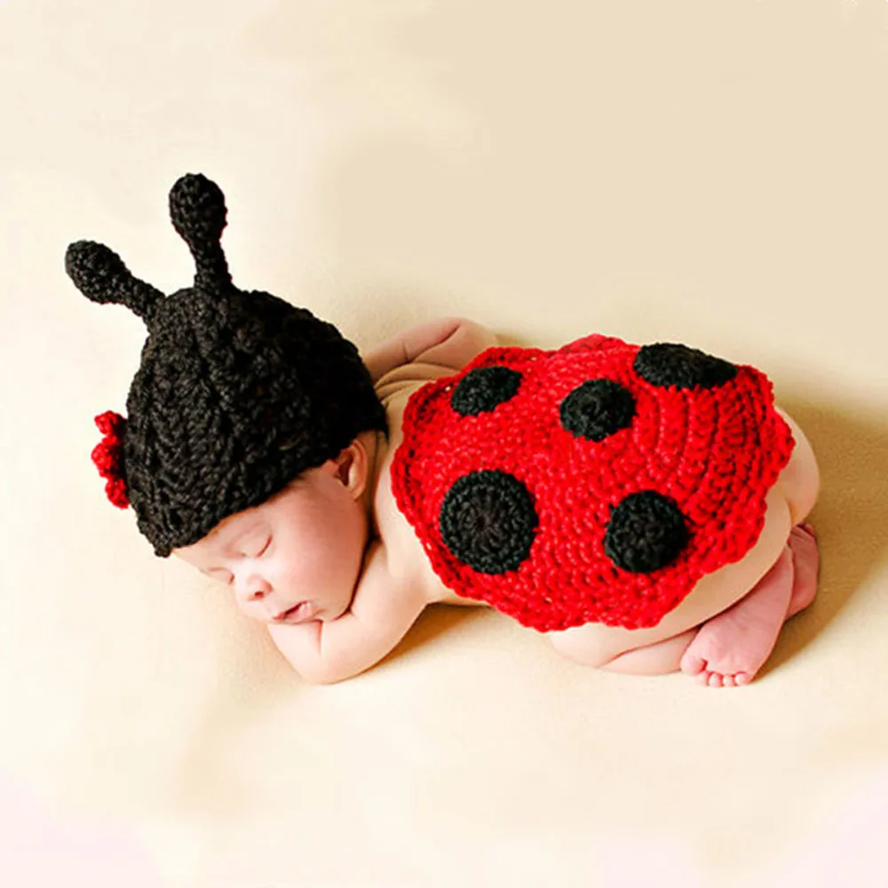 Милый вязаный костюм для новорожденных с изображением насекомых; костюм для фотосессии; одежда для фотосессии