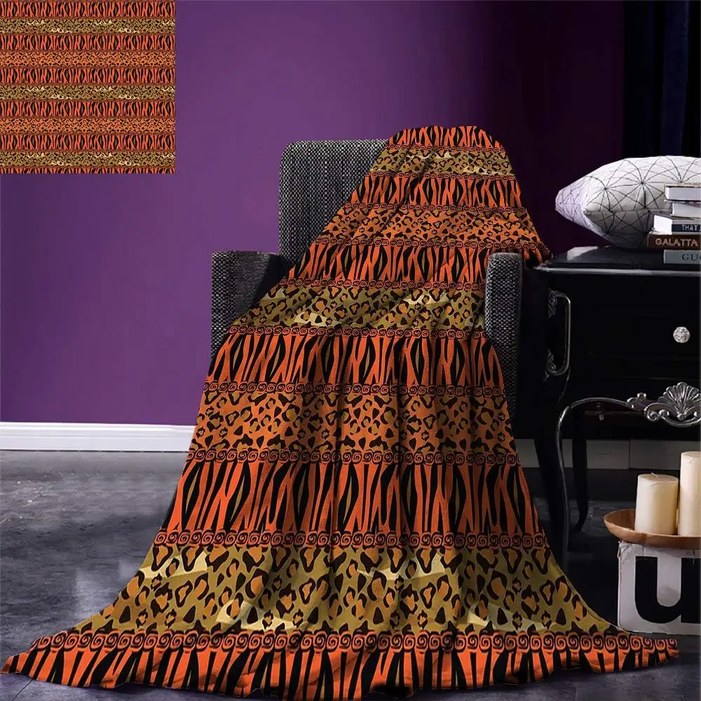 African Throw Blanket Leopard and Cheetah Skin Savannah Pattern Safari