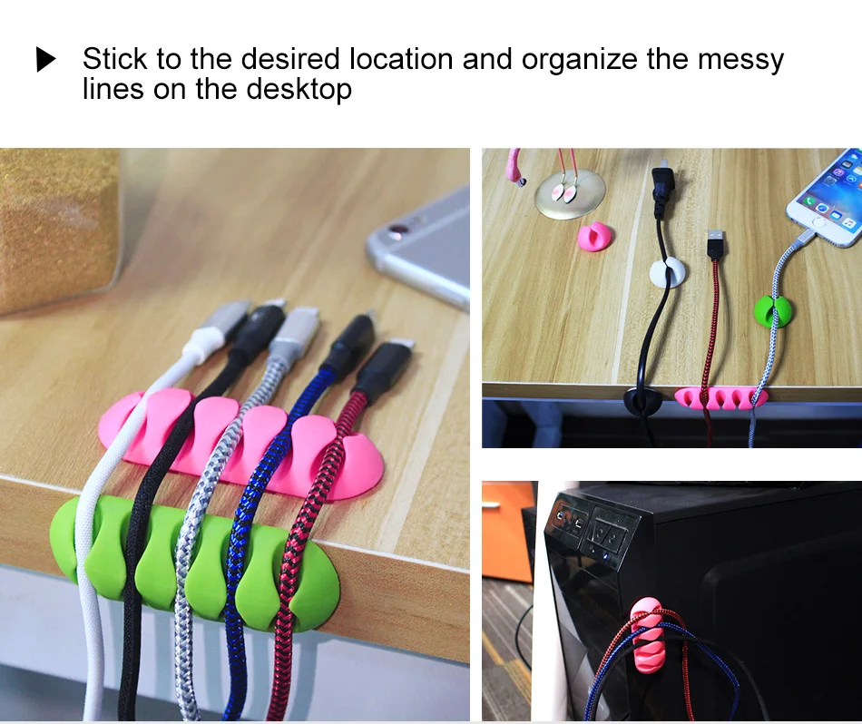 ACCEZZ Настольный телефон устройство для сматывания кабеля Наушники зажим зарядка провода сматывание управление держатель для наушников мышь фиксатор шнур силиконовый держатель