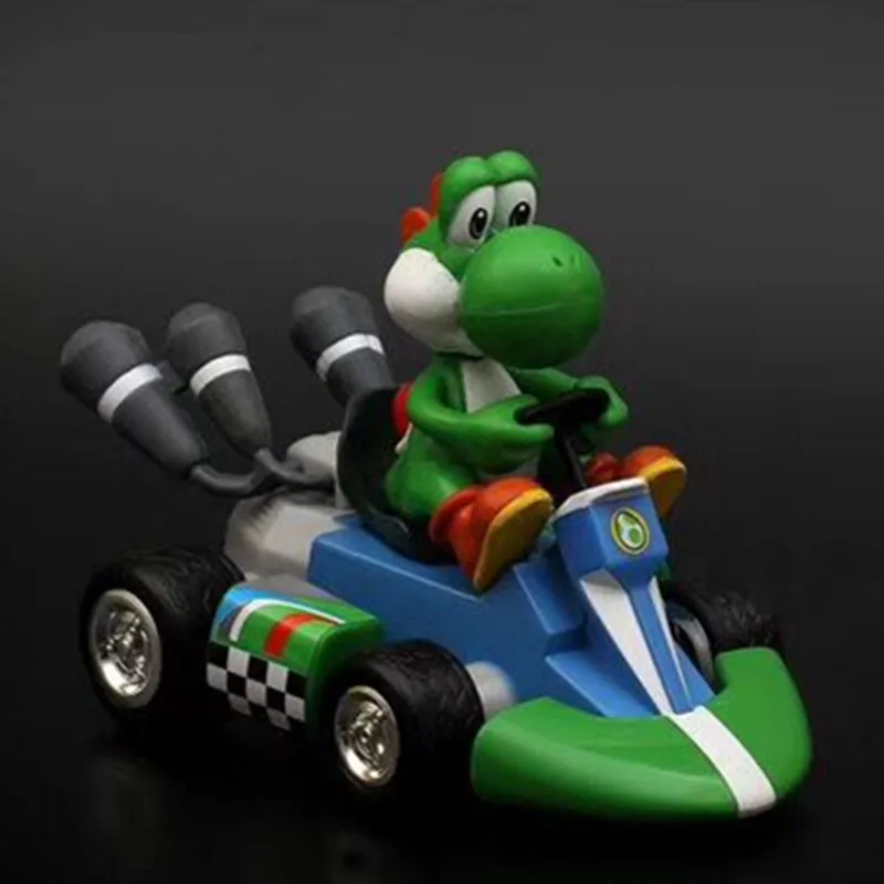 7 Styles Super Mario Bros Action Figure Mario Pull Back Kart Racer Car Donkey Kong Luigi Yoshi Toad Princess Action Figures Toys