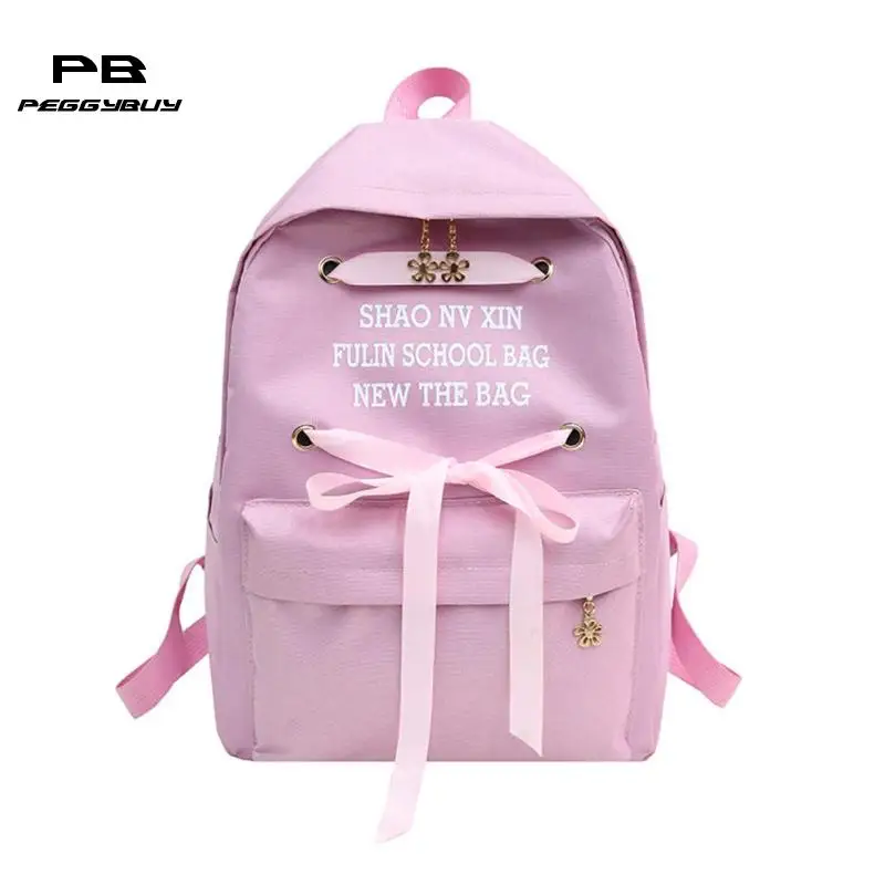 

Women Backpack Preppy Style Bookbags Oxford Bowknot Mochila Escolar School Bags for Teenagers Girls Waterproof Backpack 2018 New