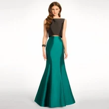 Темно-зеленое русалка юбка индивидуальные с молнией талия длина до пола длинная Макси юбка с подкладкой яркий сатиновый юбки для женщин