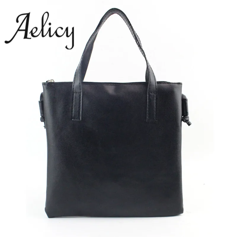 

Aelicy Women Girls Fashion PU Leather Handbag Shoulder Bag Large Tote Ladies Purse Zipper Solid Shoulder Bag high quality