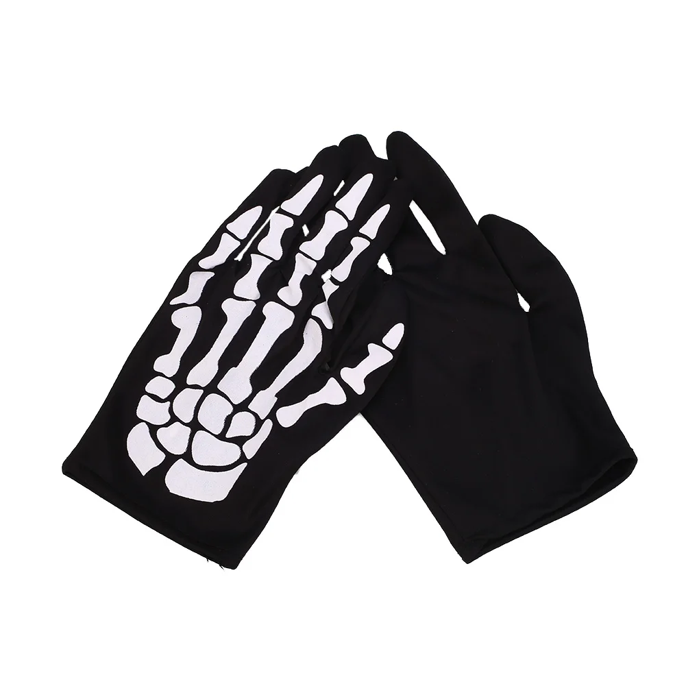 1 Pair Halloween Skeleton Gloves Party Cosplay Props Decorations Trick