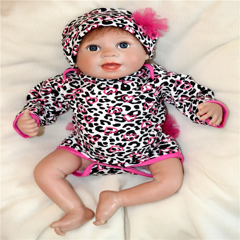 

SanyDoll 18 inch 45 cm Silicone baby reborn dolls, lifelike doll reborn Lovely fashion doll birthday gift holiday gift