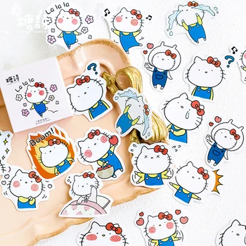 

45 PCS/box New Cute Colourful cat Paper Lable Stickers Crafts And Scrapbooking Decorative Lifelog Sticker DIY Lovely Stationery