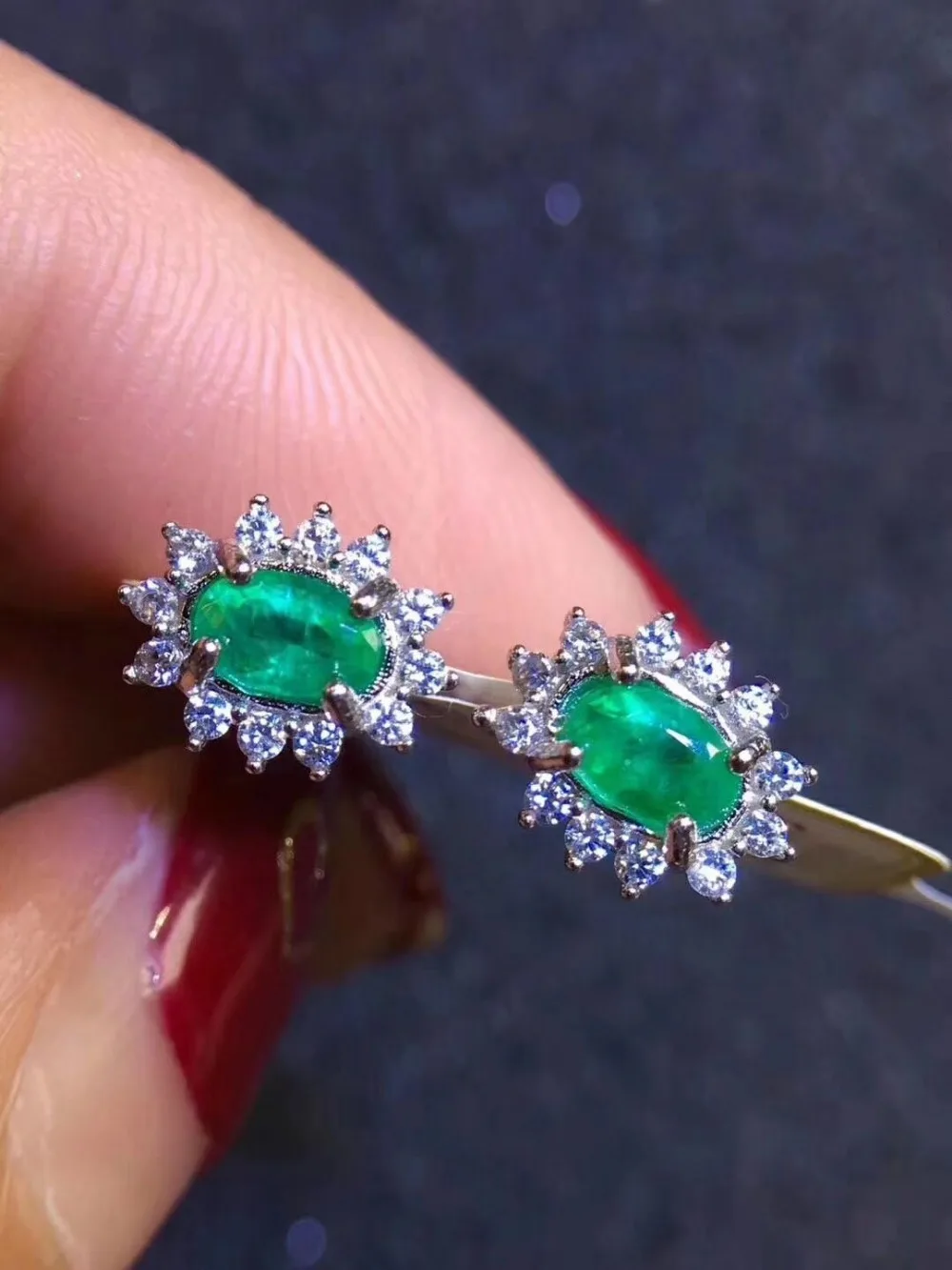 

SHILOVEM 925 sterling silver Natural Emerald classic fine Jewelry Customizable women wedding women wholesale yh040602