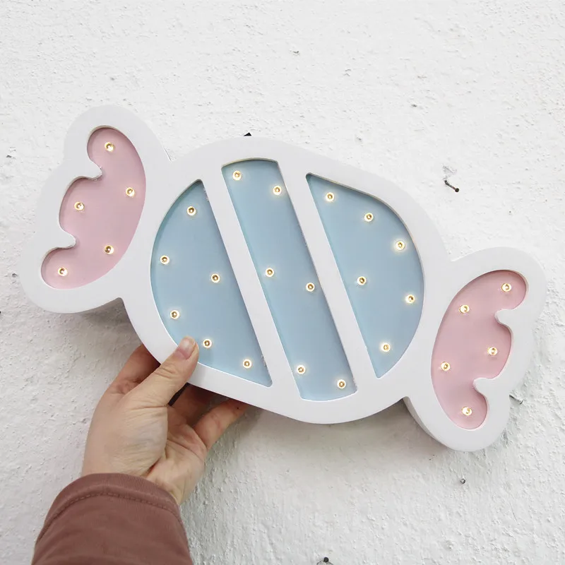 

INS LED Lighting Candy Lovely Night Light Lovely Decorative Nightlight Kid Child's Holiday Lighting Gift Wall Lamp IY304123-51