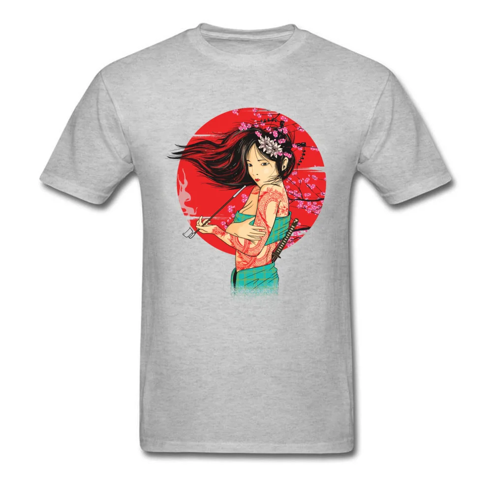Unique The geisha T Shirts Company Lovers Day Short Sleeve O-Neck Tops Shirts 100% Cotton Men Custom T Shirt Wholesale The geisha grey