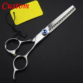 

Custom New High quality japan 440c 6 inch 50% Thinning hair scissors makeup barber makas scissor shears hairdressing scissors