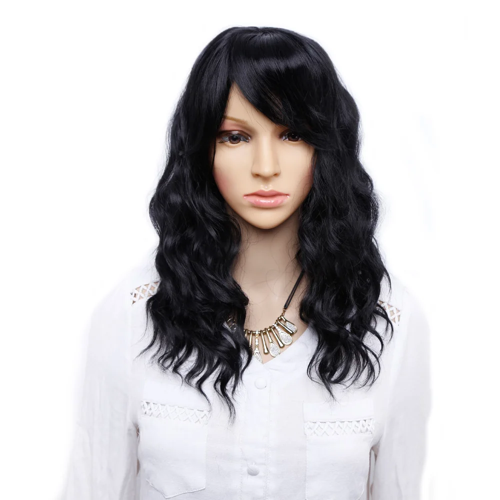 Amir черный парик с челкой натуральные волнистые парики для женщин черный микс коричневый парик длинный Боб синтетические волосы парики Peruca