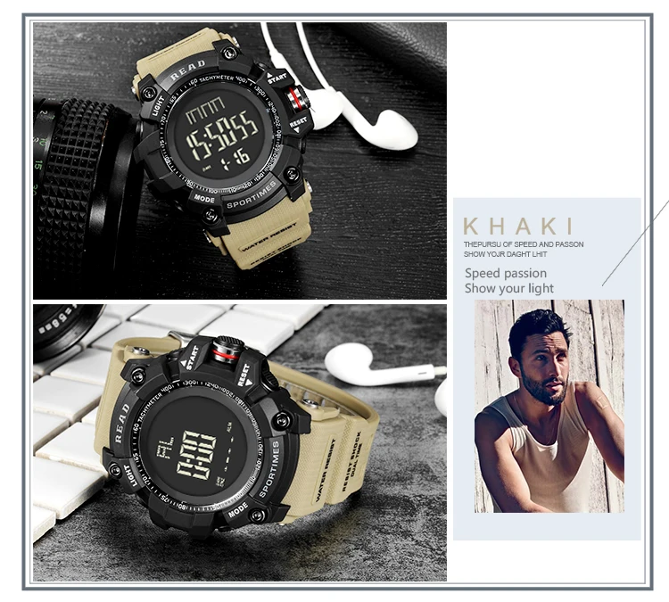 luxury brand READ LED digital wristwatches for men waterproof shock resist military watch free shipping 2018 (16)