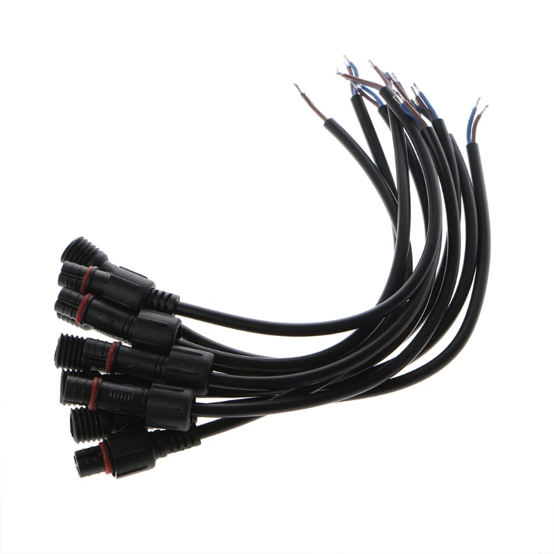 5 Pairs 2 Pin Male To Female Connector Waterproof Cable