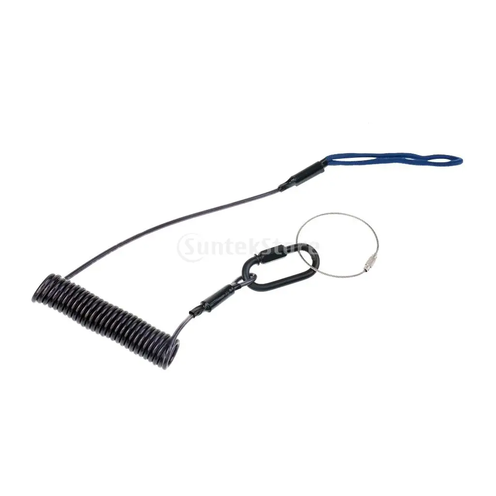 Elastic Coiled Paddle Kayak Leash Fishing Rod Safety Lanyard Tether