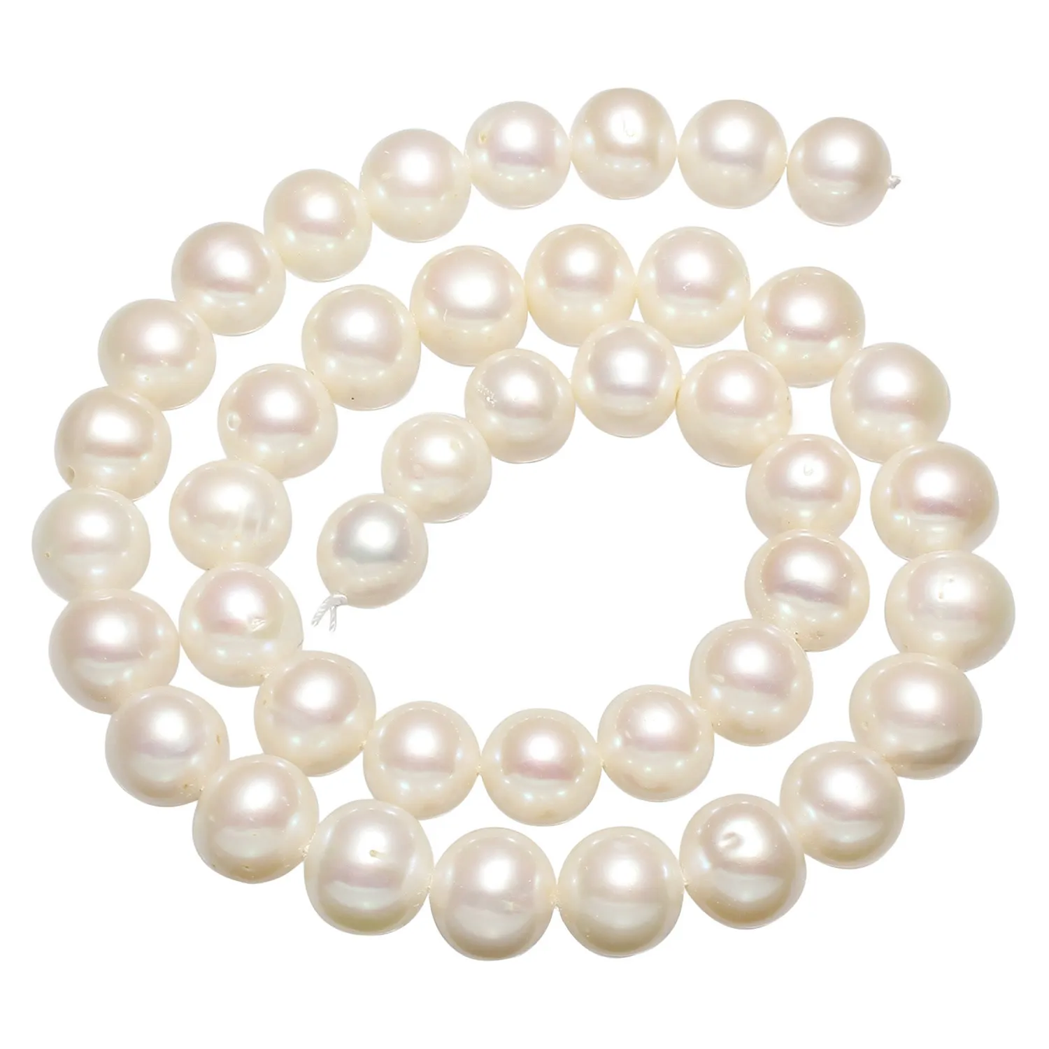 Cultured Round Freshwater Pearl Beads Natural White 10-11mm Approx 0 ...