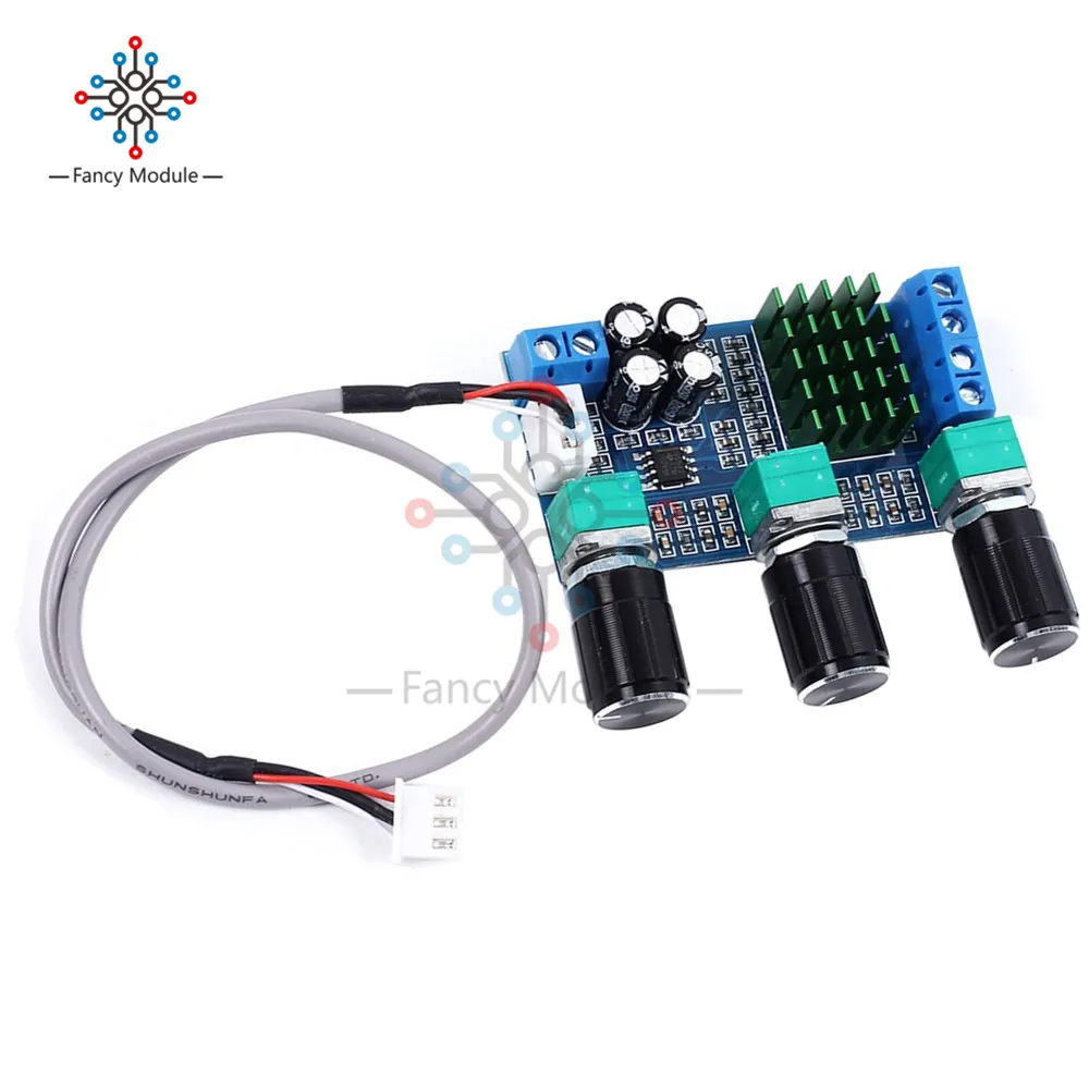 

Двухканальный цифровой аудио TPA3116D2, 12 В, 24 В постоянного тока, 80 Вт x 2, регулировка высоких басов, предустановленный предусилитель, плата модуля управления