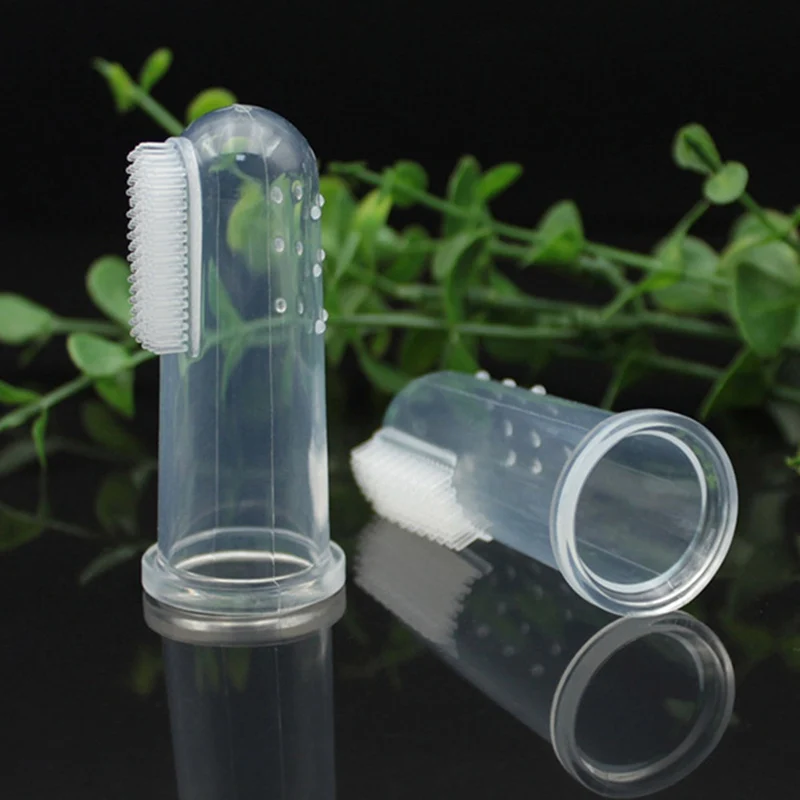 1Pcs Useful Healthy Kids Baby Infant Soft Silicone Finger Toothbrush Teeth Rubber Massager Brush With Box