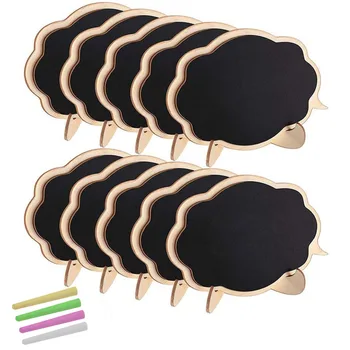 

10PCS Mini Cloud-shape Blackboards Chalkboards Message Board Signs with Stands 2PCS Liquid Pens for Party Home Desktop Decor
