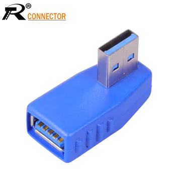 

USB3.0 90 Degree Elbow Connector 3.0 version usb A male plug to usb A female adapter 20pcs/lot