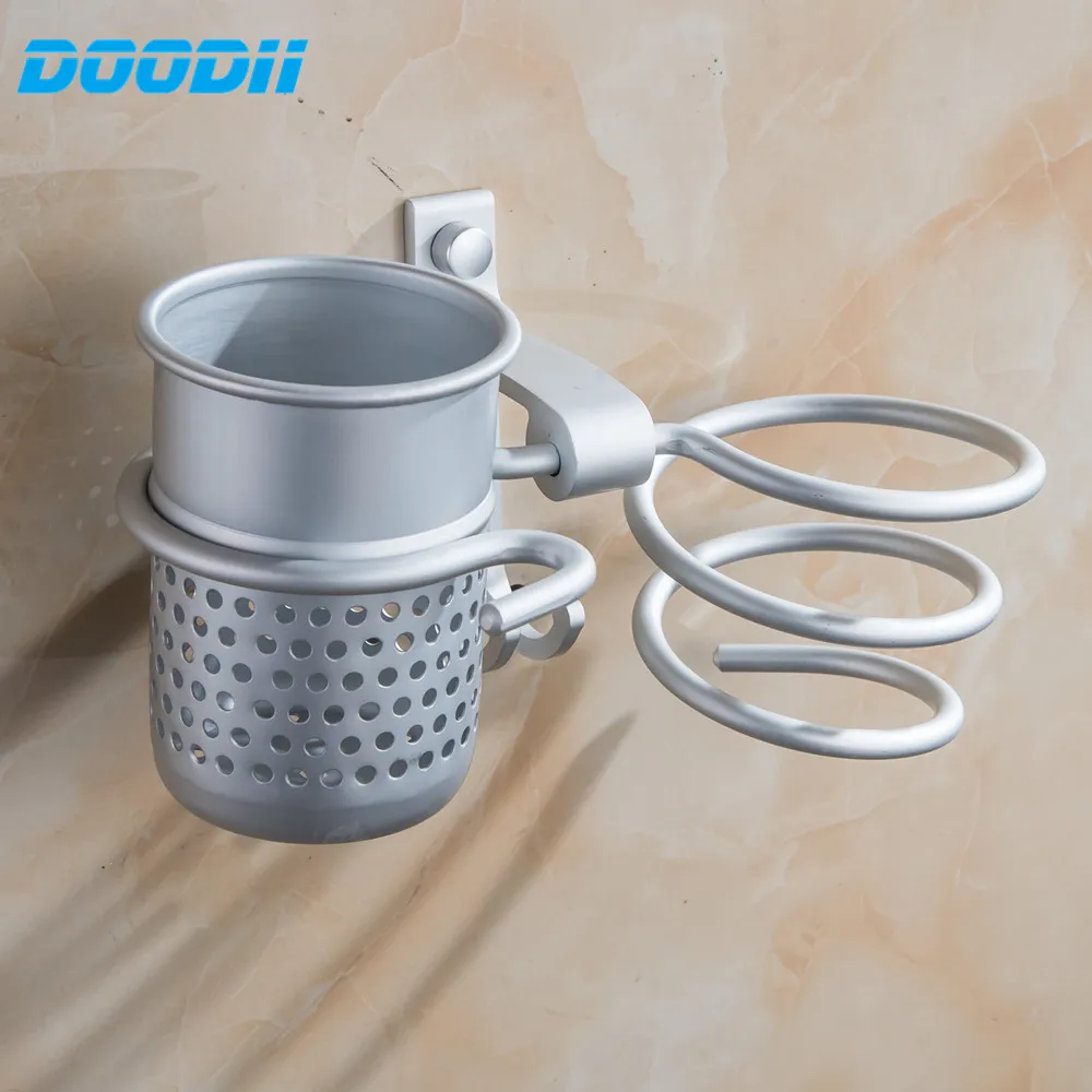 DooDii Wall Mounted Hair Dryer Drier Comb Holder Rack Stand Set Storage Organizer New Excellent Quality Popular New