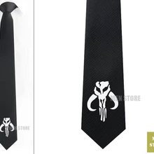 Мандалорский Boba Fett символ Мужской Жаккардовый тканый облегающий узкий 2," галстук 6 см Галстук Свадебная вечеринка галстук для жениха запонки LK045M