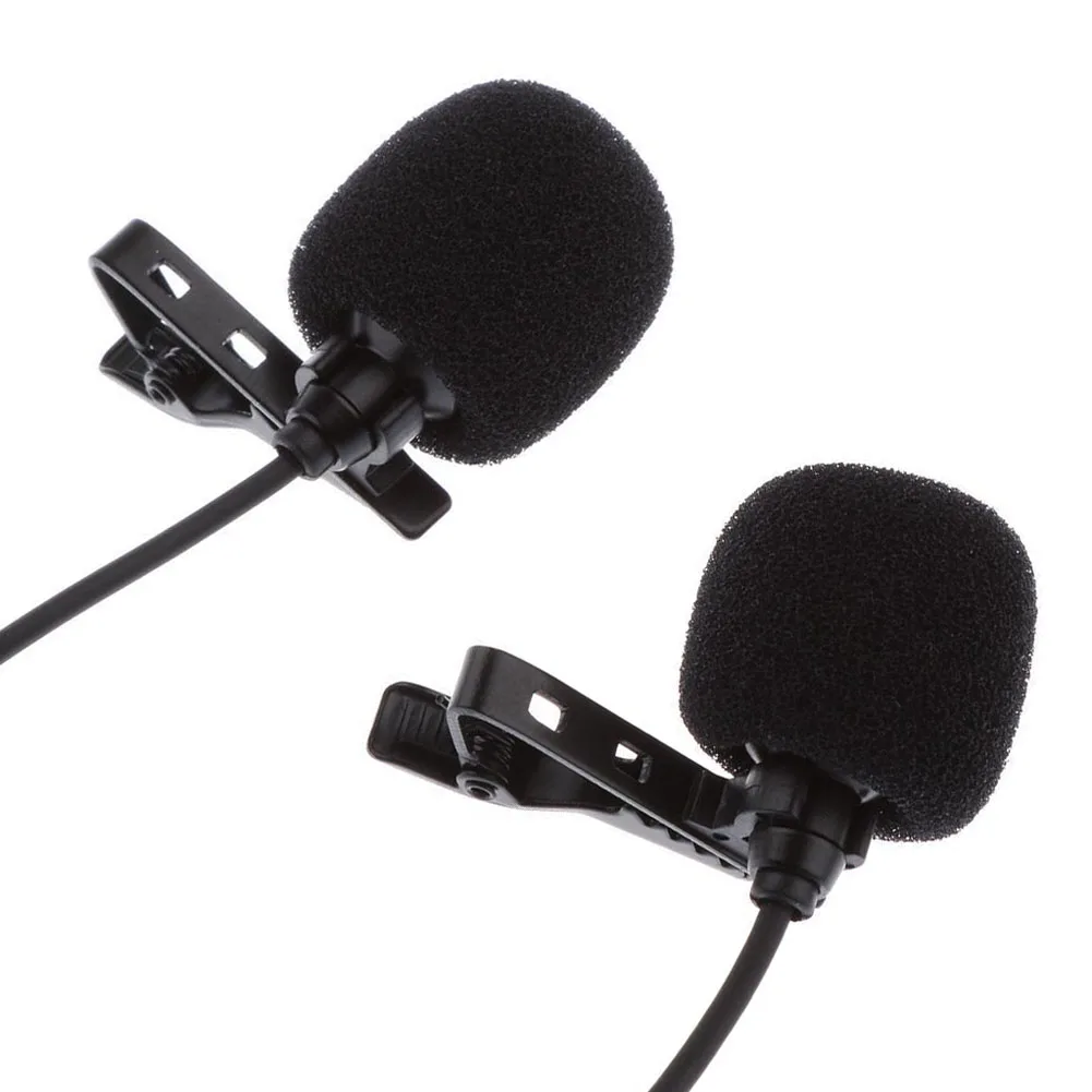 

Mini Lavalier Lapel Microphone Dual Headed Recording Clip On Mic for iPhone iPad Samsung Tablet SD998