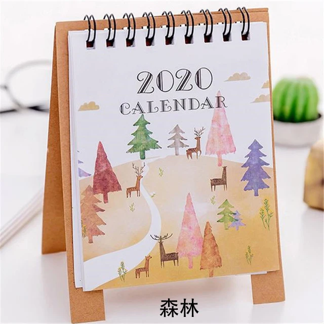 DIY лесные животные Фламинго мини настольная бумага календарь двойной ежедневный планировщик стол планировщик годовой Органайзер дня - Цвет: 3