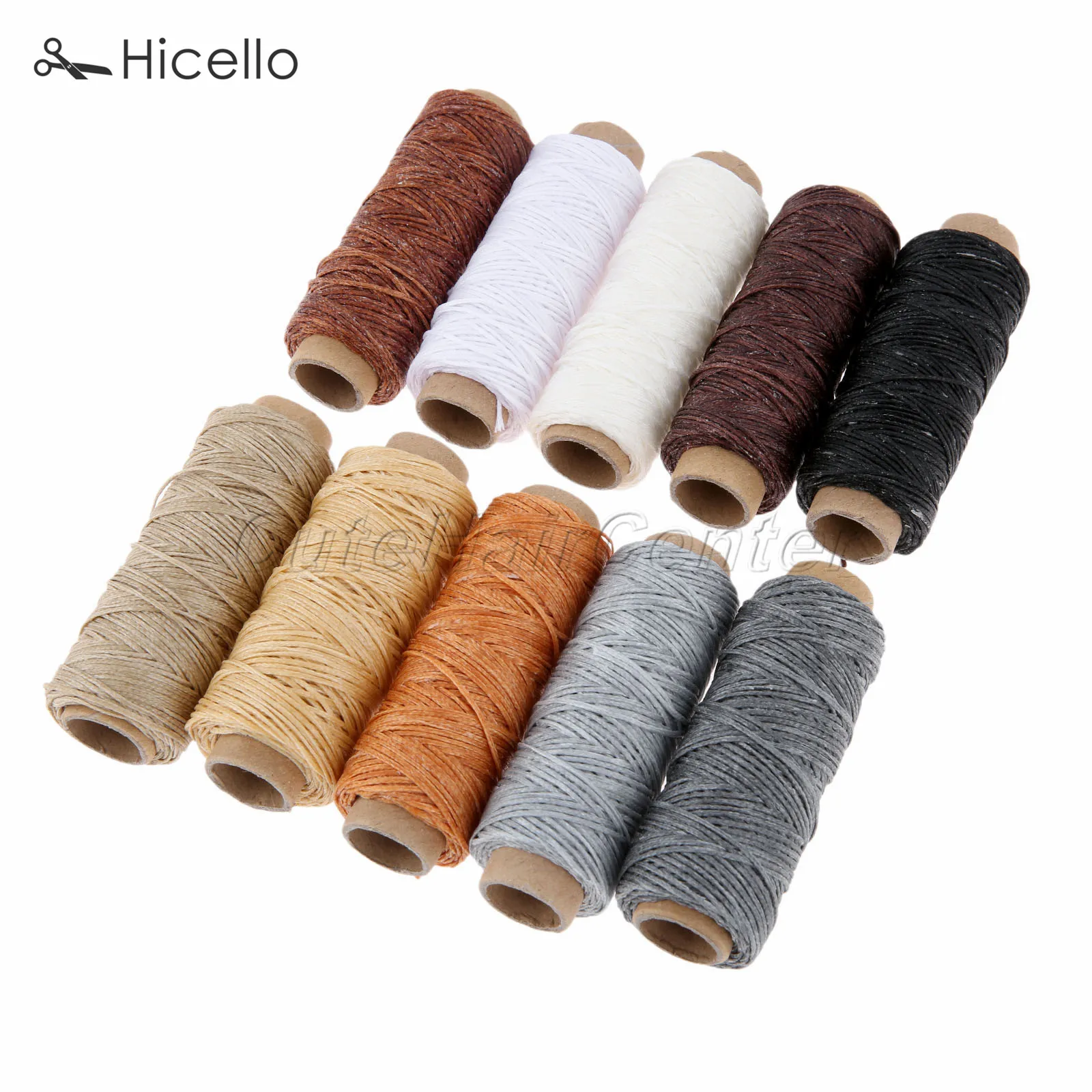 

10pcs/set 150D Flat Sew Wax Line 10rolls Thread 10colors Handmade DIY Leather Hand Sewing 50m/Roll Fiber monofilament Hicello