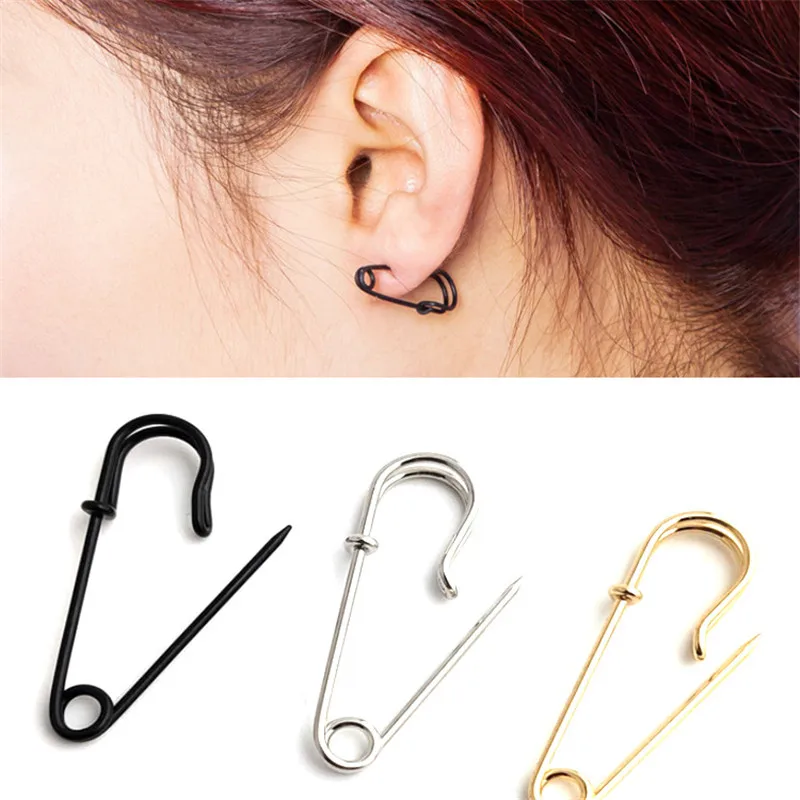 

1Pair Korean Unique Personality Small Pin Stud Earrings Women Creative Simple Gold Silver Black Small Earrings Jewelry E187