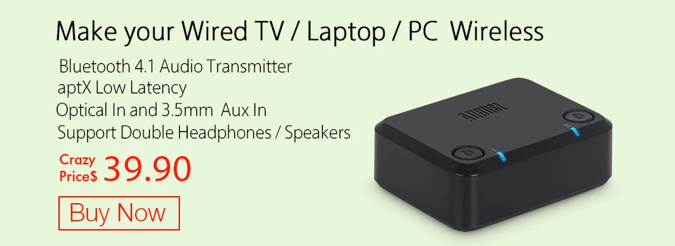 August MR270 Optical Bluetooth Audio Transmitter