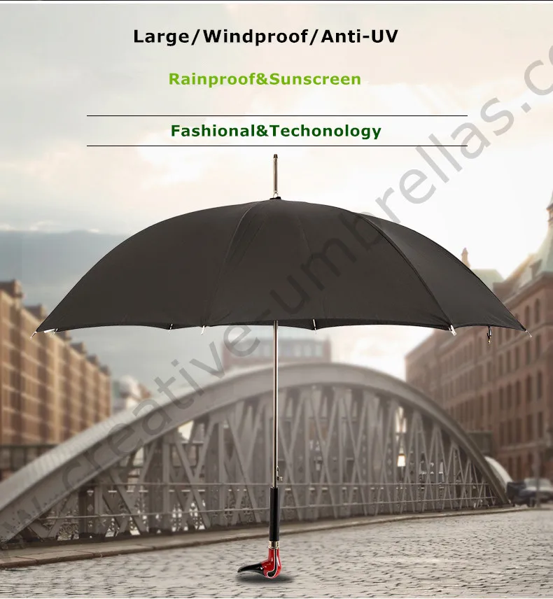 Антикоррозийная 75T стальная легированная прямая ветрозащитная уточка, зонтик 210D Оксфорд анти-УФ Подарочная коробка Упаковка длинная ручка рекламный зонтик