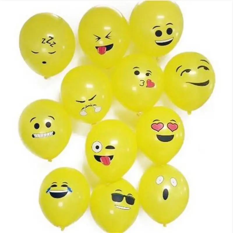 50pcs/set Emoji Balloons Smiley Face Expression Yellow Latex Party Wedding Ballon Cartoon Inflatable Balls | Дом и сад