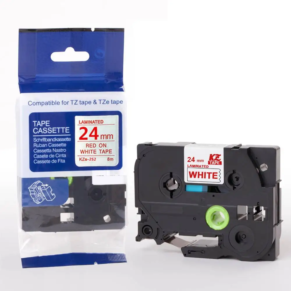 24mm Tze252 Red on white Tz-252 Compatible for Brother P-touch Label Printers Laminated Tze Tape Tze-252 Tz252 | Компьютеры и офис