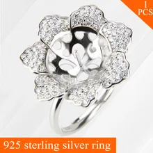 LGSY nice women jewelry Blooming Flower adjustable ring accessories in 925 sterling silver for wedding party