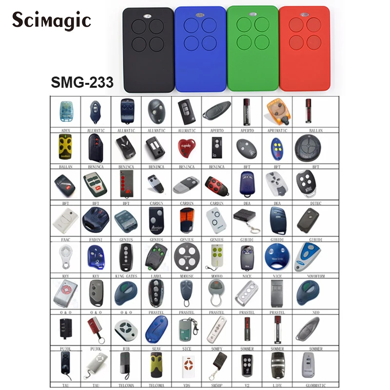 

4 channel multi Frequency remote control a replacement for remotes with fixed and rolling code frequency from 280 to 868 MHz