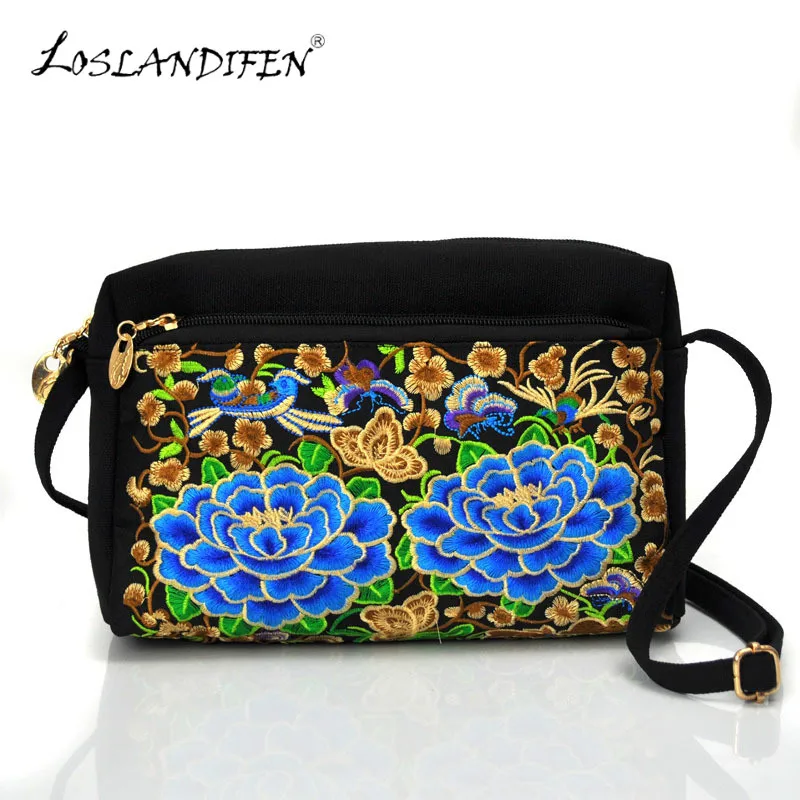 Chinese Style Ethnic Embroidery Bag Canvas Embroidered Messenger Bag
