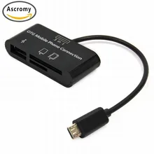 Ascromy 3 в 1 набор соединения USB HUB SD MMC TF кардридер адаптер для OTG Мобильный телефон Meizu M3s m3 примечание U10 U20 M5 M5s E2 e 2