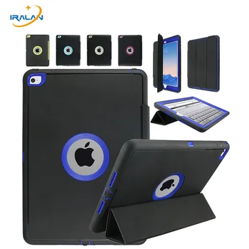 

Luxury Business leather Smart Case For iPad Air 2 for iPad 6 Safe Armor Shockproof Heavy Duty Silicone Hard Cover+Stylus+film